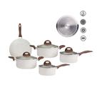 Jogo de Panelas Brinox Antiaderente Ceramic Life 5 Peças Granada com Indução Vanilla