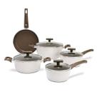 Jogo de Panelas Brinox Antiaderente Ceramic Life 5 Peças Organika com Indução Nata