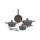 Jogo De Panelas Brinox Antiaderente Ceramic Life 6 Peças Marble Wood Com Indução Cinza Escuro Cinza Jogo De Panelas Brinox Antiaderente Ceramic Life 6 Peças Marble Wood Com Indução Cinza Escuro Cinza