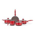 Jogo de Panelas Brinox Antiaderente Ceramic Life Easy Vermelho 5 Peças