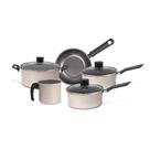 Jogo de Panelas Brinox Antiaderente Ceramic Life Naturalle 5 Peças Champagne