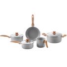 Jogo de Panelas Brinox Antiaderente Ceramic Life5 Peças Easy Cinza