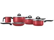 Jogo de Panelas Brinox Antiaderente Pro-Flon 5 Peças Chilli Vermelho Cereja - Cereja Brinox