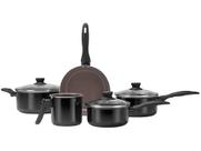 Jogo de Panelas Brinox Ceramic Life Easy 5 Peças Preto
