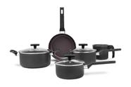 Jogo De Panelas Brinox Ceramic Life Preserve 5 Peças Cinza