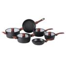 Jogo de Panelas Brinox Revestimento Cerâmico Antiaderente Ceramic Life Sirius Preta 6 peças com fundo de indução
