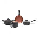 Jogo De Panelas Brinox Topázio Antiaderente Pró-flon 4 Peças Cinza Range Cinza Jogo De Panelas Brinox Topázio Antiaderente Pró-flon 4 Peças Cinza Range Cinza