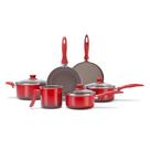 Jogo de Panelas Ceramic Life Easy Slim 6 Peças Vermelho