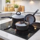 Jogo de Panelas cerâmica 5peçasF fogão indução cooktop