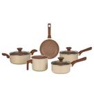 Jogo de Panelas Com 5 Peças Mimo Style Pratic Cook Indução Creme - 9455 PJ5PCM
