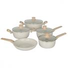 Jogo de Panelas Com 5 Peças Oster Marble Life Cerâmico Antiaderente - Cream