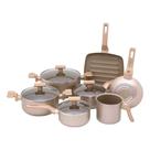 Jogo de Panelas Com 7 Peças Mimo Style Sartin Cook Champanhe