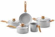 Jogo de Panelas com Revestimento Ceramico Antiaderente 5 Peças Gris Ceramic Life Easy