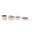 Jogo de Panelas Com Revestimento Cerâmico Antiaderente Bege Marble 4 Peças Jogo de Panelas Com Revestimento Cerâmico Antiaderente Bege Marble 4 Peças