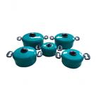 Jogo De Panelas De Alumínio Turquesa Luxo 5 Peças 14 A 22 Jogo De Panelas De Alumínio Turquesa Luxo 5 Peças 14 A 22