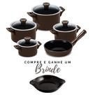 Jogo de Panelas de Cerâmica Clear 5 Peças Chocolate + Brinde Ceraflame
