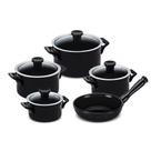 Jogo De Panelas De Cerâmica Clear 5 Peças Preto Ceraflame
