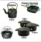Jogo de Panelas de Ferro kit N16 + N18 + N20 + Chaleira+ Frigideira + Panela Tripé