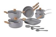 Jogo de Panelas Easy Gris Indução + Utensilios 10 Pçs Brinox