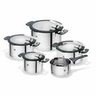Jogo de Panelas em Aço Inox Zwilling Simplify 5 Peças com Suporte de Tampa e Escoamento Integrado