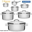 Jogo De Panelas Fundo Triplo Inox Tramontina 7 Peças