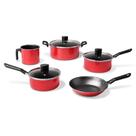 Jogo de Panelas Garlic Vermelho 5 Peças - 7001/100 - BRINOX