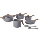 Jogo de Panelas Indução com Útensilios 7 peças Easy Gris - Brinox