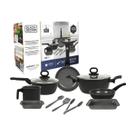 Jogo de panelas para indução antiaderente ceramic line 10 peças black e decker