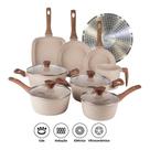 Jogo de Panelas Revestimento Cerâmico Antiaderente 8 Peças Cozilux Linen Ceramic