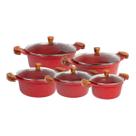 Jogo de Panelas Rubi Antiaderente Gourmet Javali 16 a 24cm Jogo de Panelas Rubi Antiaderente Gourmet Javali 16 a 24cm