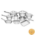 Jogo de Panelas Tramontina Aço Inox Allegra 10 Peças Fundo Triplo Com Pegador de Massa Jogo de Panelas Tramontina Aço Inox Allegra 10 Peças Fundo Triplo Com Pegador de Massa