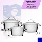 Jogo de Panelas Tramontina Allegra Inox 3 Peças Com Fundo Triplo Premium