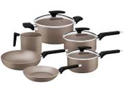 Jogo de Panelas Tramontina Antiaderente de Alumínio Amêndoa Milazzo Jogo de Panelas Tramontina Antiaderente de Alumínio Amêndoa Milazzo