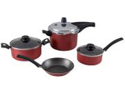 Jogo de Panelas Tramontina Antiaderente de Alumínio Vermelho 4 Peças Turim