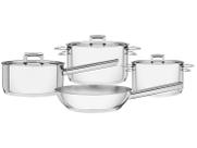 Jogo de Panelas Tramontina Brava 65400020 Inox Fundo Triplo 4 Peças