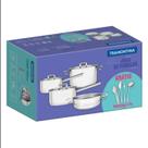 Jogo de Panelas Tramontina Brava Inox Fundo Triplo 4 Peças com Kit de Utensílios 4 Peças Jogo de Panelas Tramontina Brava Inox Fundo Triplo 4 Peças com Kit de Utensílios 4 Peças