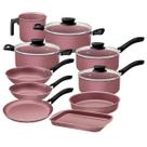 Jogo De Panelas Tramontina Linz 10pcs Rosa 28299407