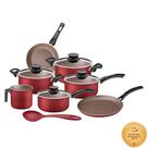 Jogo de Panelas Tramontina Paris Alumínio Antiaderente Starflon Max 7 Peças + Colher Jogo de Panelas Tramontina Paris Alumínio Antiaderente Starflon Max 7 Peças + Colher