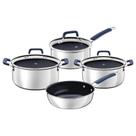 Jogo De Panelas Tramontina Romagna Aço Inox Alumínio Cerâmico Black Stone 4 Peças Tramontina