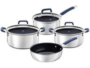Jogo de Panelas Tramontina Romagna Aço Inox Alumínio Cerâmico Black Stone 4 peças