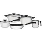 Jogo de Panelas Tramontina Solar 5 Peças Aço Inox Fundo Tripo Cabo Silicone Caçarolas