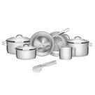 Jogo de Panelas Tramontina Solar Aço Inox Fundo Triplo Indução 6 peças + Pegador de massa Jogo de Panelas Tramontina Solar Aço Inox Fundo Triplo Indução 6 peças + Pegador de massa