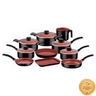 Jogo de Panelas Tramontina Turim Preta e Cobre Antiaderente Starflon Max 10 Peças Jogo de Panelas Tramontina Turim Preta e Cobre Antiaderente Starflon Max 10 Peças