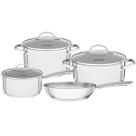 Jogo de Panelas Una Aço Inox e Tampas de Vidro de Indução 4 Peças - Tramontina 65280/310 Jogo de Panelas Una Aço Inox e Tampas de Vidro de Indução 4 Peças - Tramontina 65280/310