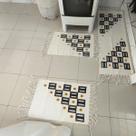 Jogo de Passadeira Blocos Tapete Kit de Cozinha Estampado com Nozinho 03 Peças de Algodão Jogo de Passadeira Blocos Tapete Kit de Cozinha Estampado com Nozinho 03 Peças de Algodão