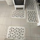 Jogo de Passadeira Cacto Kit Tapete de Cozinha Estampado com Nozinho 03 Peças de Algodão Jogo de Passadeira Cacto Kit Tapete de Cozinha Estampado com Nozinho 03 Peças de Algodão
