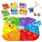 Jogo de pesca magnética Montessori Toys edutree de 1 a 3 anos Jogo de pesca magnética Montessori Toys edutree de 1 a 3 anos
