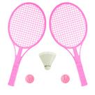 Jogo De Peteca Com 2 Raquetes 2 Bolas Peteca Brinquedo Infantil Rosa