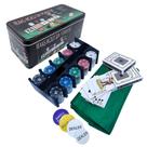 Jogo De Poker Profissional 200 Fichas Numeradas 2 Baralhos 1 Toalha Resistente Portátil