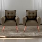 Jogo de Poltronas Decorativas Park Suede Cappuccino